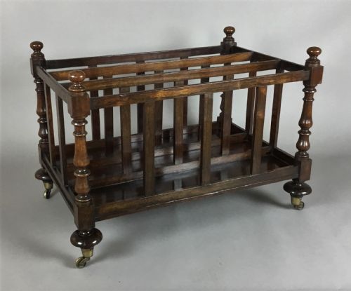 REGENCY ROSEWOOD FOLIO STAND LARGE CANTERBURY OF OVERSIZED COUNTRY HOUSE PROPORTIONS - ADDITIONAL PHOTO 9