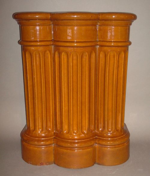 RARE C19TH GLAZED POTTERY MAJOLICA STICK AND UMBRELLA STAND - ADDITIONAL PHOTO 1