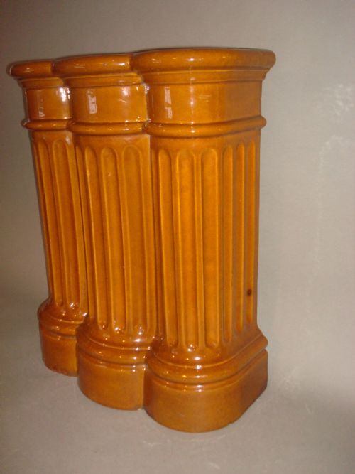 RARE C19TH GLAZED POTTERY MAJOLICA STICK AND UMBRELLA STAND - ADDITIONAL PHOTO 2
