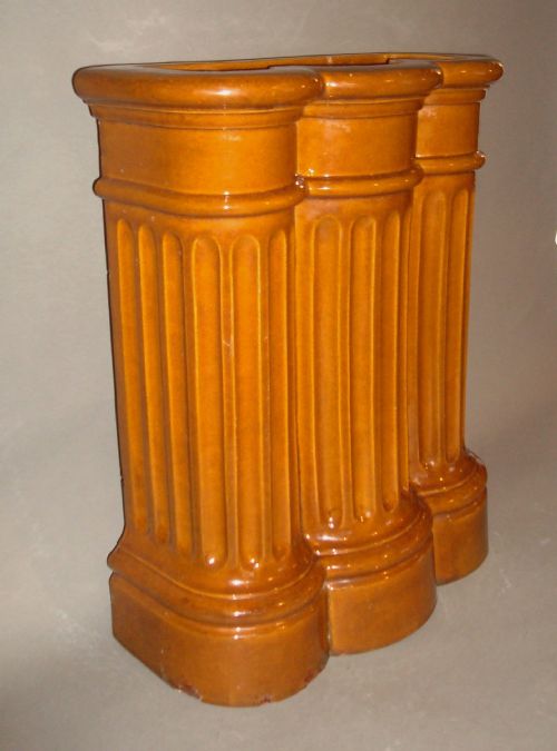 RARE C19TH GLAZED POTTERY MAJOLICA STICK AND UMBRELLA STAND - ADDITIONAL PHOTO 4