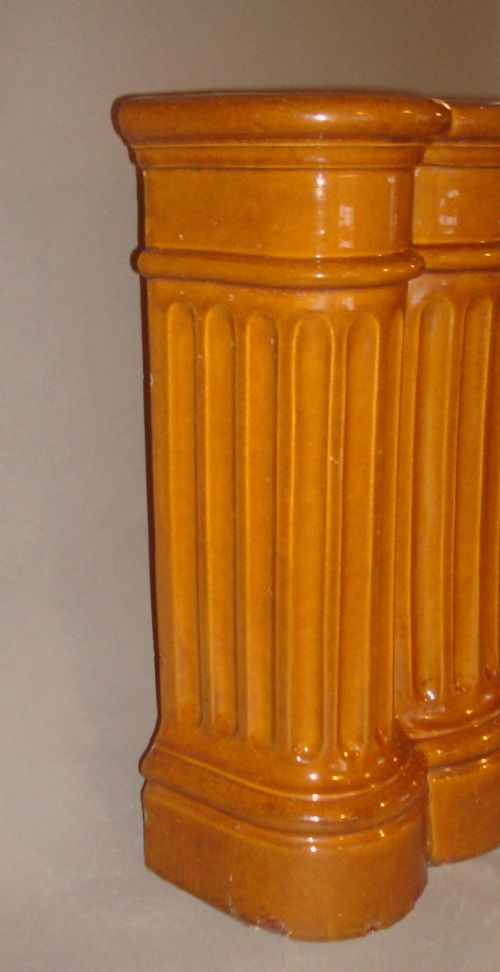 RARE C19TH GLAZED POTTERY MAJOLICA STICK AND UMBRELLA STAND - ADDITIONAL PHOTO 7