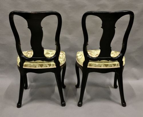 C18TH PAIR OF DUTCH LACQUERED SIDE CHAIRS GOOD ORIGINAL GILT DECORATION - ADDITIONAL PHOTO 6