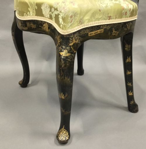 C18TH PAIR OF DUTCH LACQUERED SIDE CHAIRS GOOD ORIGINAL GILT DECORATION - ADDITIONAL PHOTO 11