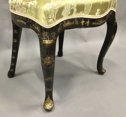 C18TH PAIR OF DUTCH LACQUERED SIDE CHAIRS GOOD ORIGINAL GILT DECORATION - ADDITIONAL PHOTO 12