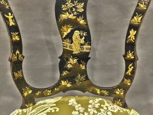 C18TH PAIR OF DUTCH LACQUERED SIDE CHAIRS GOOD ORIGINAL GILT DECORATION - ADDITIONAL PHOTO 15