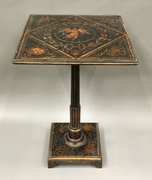 REGENCY NEOCLASSICAL PAINTED PEDESTAL OCCASIONAL TABLE IN THE MANNER OF THOMAS HOPE - ADDITIONAL PHOTO 11