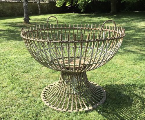 Exceptional Large Regency Wrought Iron Garden Urn / Planter / Jardiniere