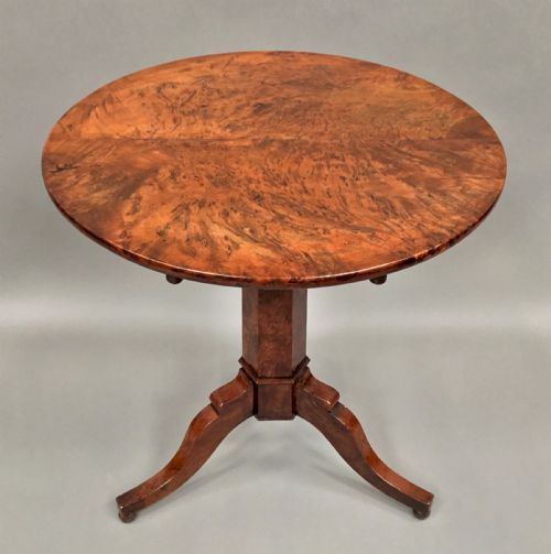 REGENCY BURR YEW TRIPOD CENTRE TABLE - ADDITIONAL PHOTO 1