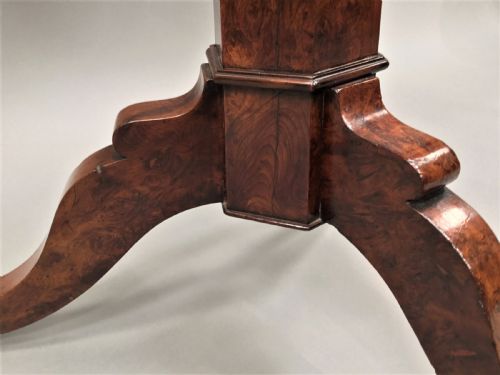 REGENCY BURR YEW TRIPOD CENTRE TABLE - ADDITIONAL PHOTO 9