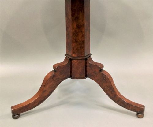 REGENCY BURR YEW TRIPOD CENTRE TABLE - ADDITIONAL PHOTO 10