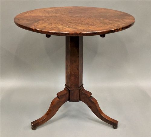 REGENCY BURR YEW TRIPOD CENTRE TABLE - ADDITIONAL PHOTO 11