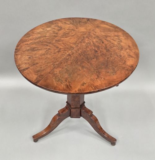 REGENCY BURR YEW TRIPOD CENTRE TABLE - ADDITIONAL PHOTO 12