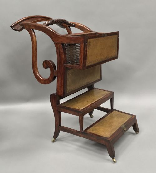 Regency Metamorphic Library Chair / Library Steps in He Manner of Morgan and Saunders