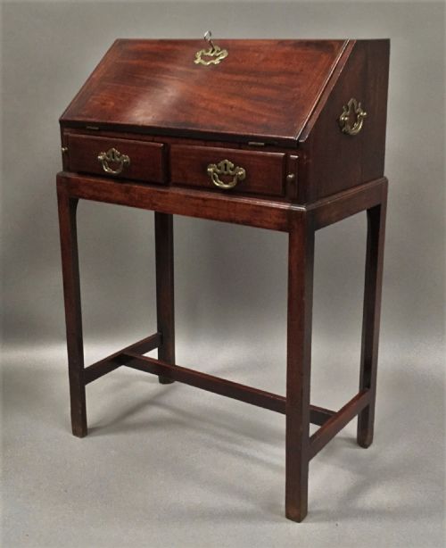 George II Mahogany Bureau on Stand in the Manner of Thomas Chippendale