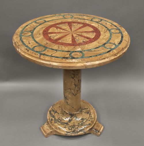 C19TH ITALIAN SCAGLIOLA 'MARBLE' CENTRE TABLE - ADDITIONAL PHOTO 1