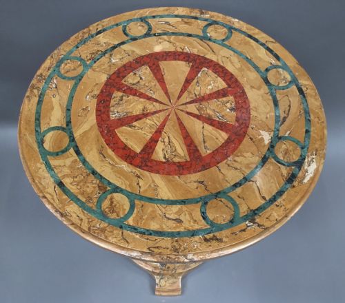 C19TH ITALIAN SCAGLIOLA 'MARBLE' CENTRE TABLE - ADDITIONAL PHOTO 9