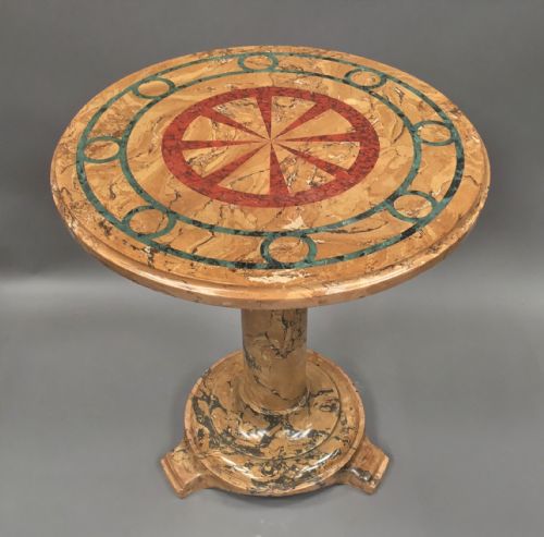 C19TH ITALIAN SCAGLIOLA 'MARBLE' CENTRE TABLE - ADDITIONAL PHOTO 15