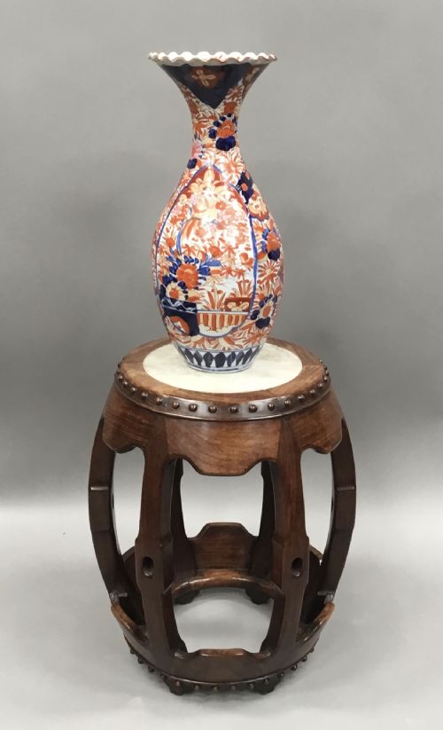 C19TH CHINESE HONGMU LOW OCCASIONAL TABLE STAND OF UNUSUAL BARREL FORM - ADDITIONAL PHOTO 3