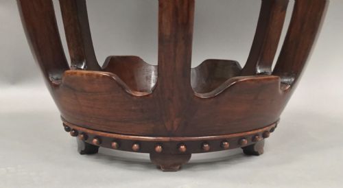 C19TH CHINESE HONGMU LOW OCCASIONAL TABLE STAND OF UNUSUAL BARREL FORM - ADDITIONAL PHOTO 9