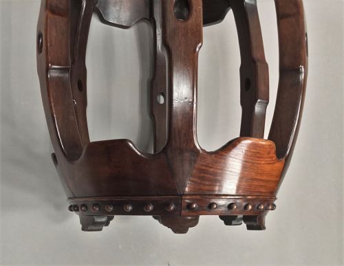 C19TH CHINESE HONGMU LOW OCCASIONAL TABLE STAND OF UNUSUAL BARREL FORM - ADDITIONAL PHOTO 12