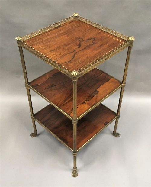 Exceptional Regency Rosewood and Gilt Brass Etagere / Whatnot