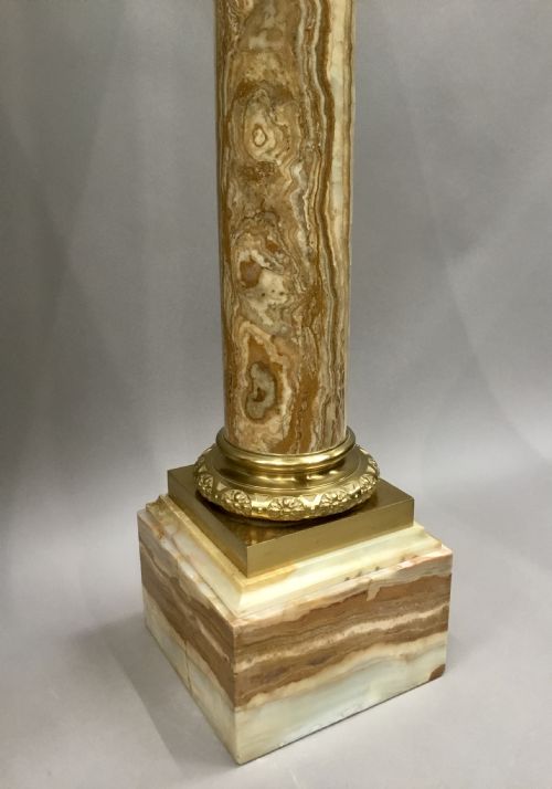 C19TH PAIR OF MARBLE AND ORMOLU PEDESTAL COLUMNS IN THE NEOCLASSICAL MANNER - ADDITIONAL PHOTO 7