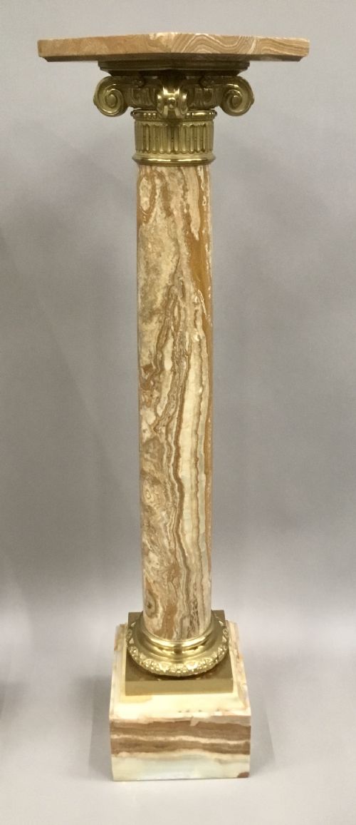 C19TH PAIR OF MARBLE AND ORMOLU PEDESTAL COLUMNS IN THE NEOCLASSICAL MANNER - ADDITIONAL PHOTO 13