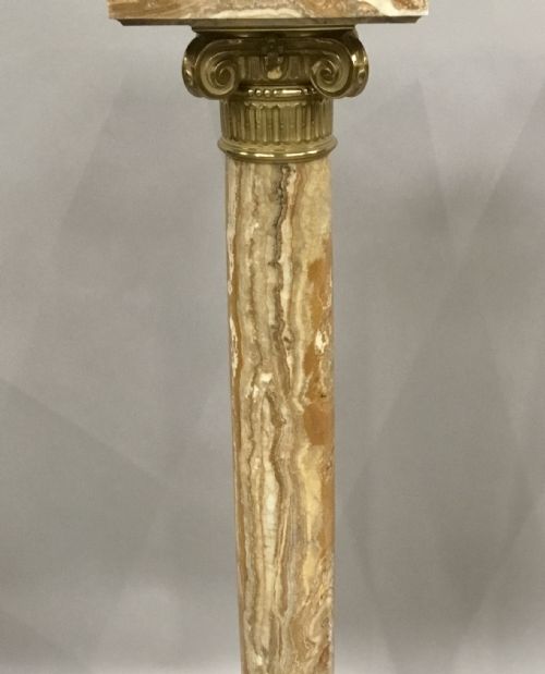 C19TH PAIR OF MARBLE AND ORMOLU PEDESTAL COLUMNS IN THE NEOCLASSICAL MANNER - ADDITIONAL PHOTO 14