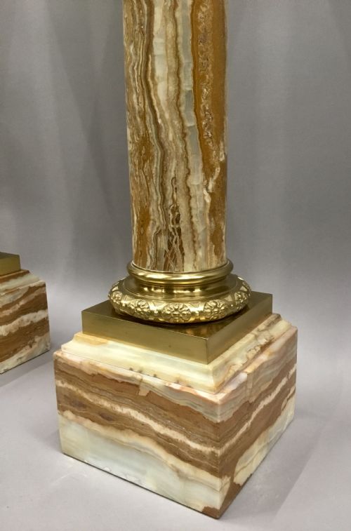 C19TH PAIR OF MARBLE AND ORMOLU PEDESTAL COLUMNS IN THE NEOCLASSICAL MANNER - ADDITIONAL PHOTO 16