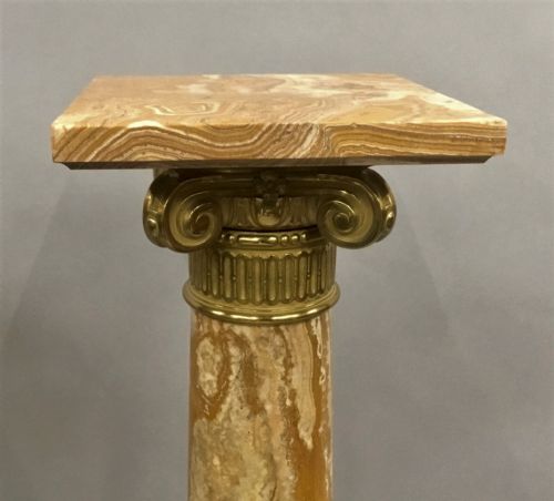 C19TH PAIR OF MARBLE AND ORMOLU PEDESTAL COLUMNS IN THE NEOCLASSICAL MANNER - ADDITIONAL PHOTO 18
