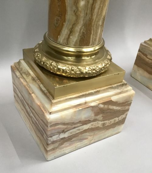 C19TH PAIR OF MARBLE AND ORMOLU PEDESTAL COLUMNS IN THE NEOCLASSICAL MANNER - ADDITIONAL PHOTO 25