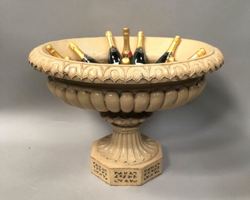 C19TH LARGE GLAZED TERRACOTTA GARDEN URN WINE CISTERN BY LIPSCOMBE CO - ADDITIONAL PHOTO 6