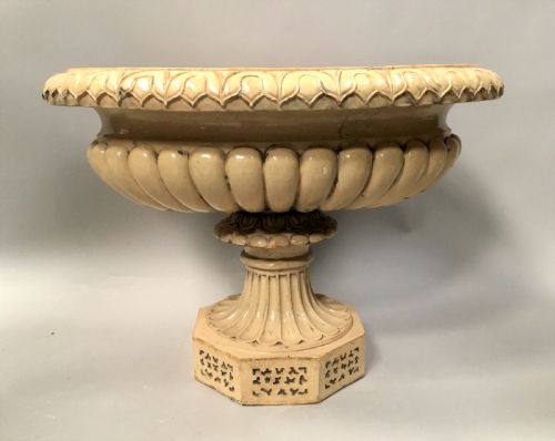 C19TH LARGE GLAZED TERRACOTTA GARDEN URN WINE CISTERN BY LIPSCOMBE CO - ADDITIONAL PHOTO 2