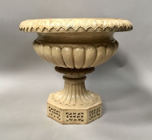 C19TH LARGE GLAZED TERRACOTTA GARDEN URN WINE CISTERN BY LIPSCOMBE CO - ADDITIONAL PHOTO 8