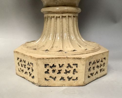 C19TH LARGE GLAZED TERRACOTTA GARDEN URN WINE CISTERN BY LIPSCOMBE CO - ADDITIONAL PHOTO 10