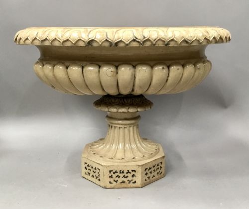 C19TH LARGE GLAZED TERRACOTTA GARDEN URN WINE CISTERN BY LIPSCOMBE CO - ADDITIONAL PHOTO 12