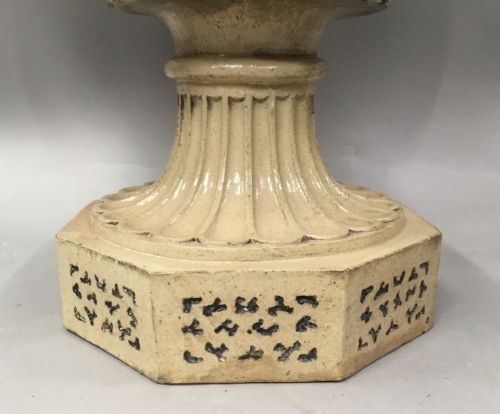 C19TH LARGE GLAZED TERRACOTTA GARDEN URN WINE CISTERN BY LIPSCOMBE CO - ADDITIONAL PHOTO 13