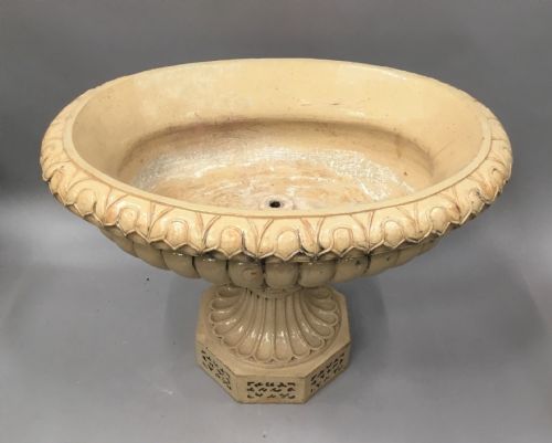 C19TH LARGE GLAZED TERRACOTTA GARDEN URN WINE CISTERN BY LIPSCOMBE CO - ADDITIONAL PHOTO 16