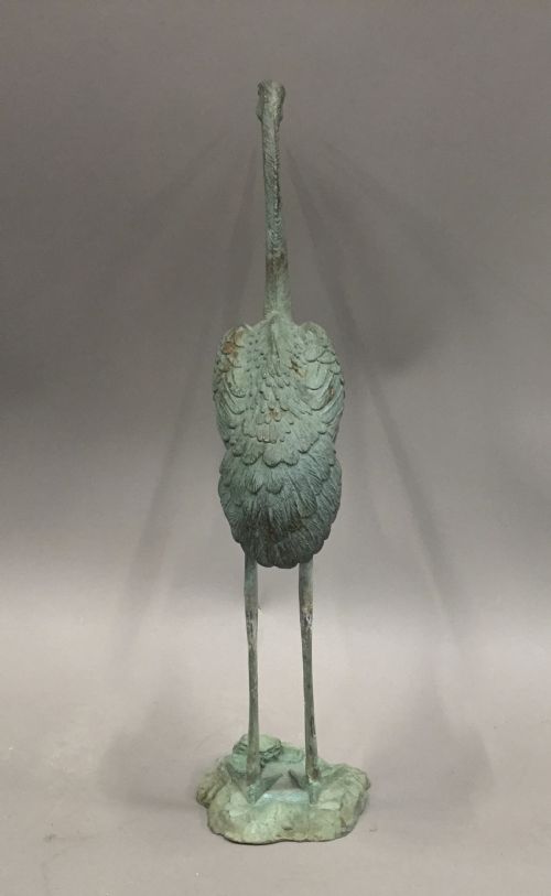 EARLY C20TH GOOD SCALE BRONZE CRANE - ADDITIONAL PHOTO 10