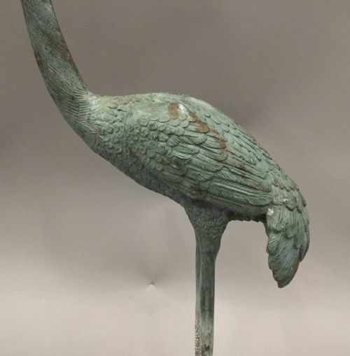 EARLY C20TH GOOD SCALE BRONZE CRANE - ADDITIONAL PHOTO 12