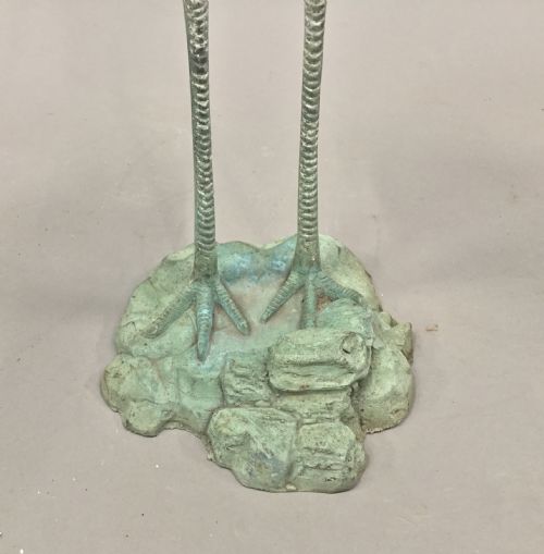 EARLY C20TH GOOD SCALE BRONZE CRANE - ADDITIONAL PHOTO 13