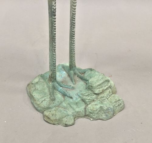 EARLY C20TH GOOD SCALE BRONZE CRANE - ADDITIONAL PHOTO 14