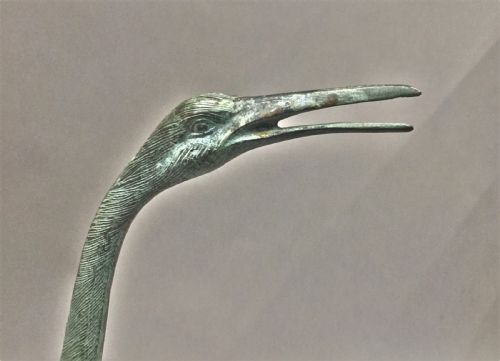 EARLY C20TH GOOD SCALE BRONZE CRANE - ADDITIONAL PHOTO 15