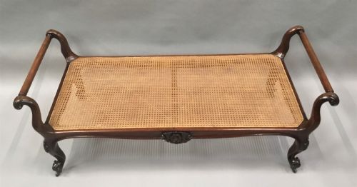MID C19TH MAHOGANY LARGE WINDOW SEAT CENTRE STOOL - ADDITIONAL PHOTO 4