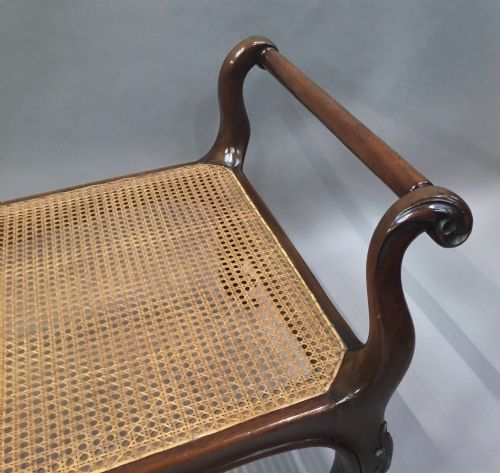 MID C19TH MAHOGANY LARGE WINDOW SEAT CENTRE STOOL - ADDITIONAL PHOTO 7