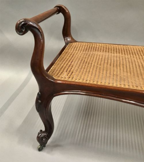 MID C19TH MAHOGANY LARGE WINDOW SEAT CENTRE STOOL - ADDITIONAL PHOTO 8