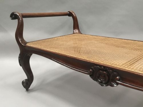 MID C19TH MAHOGANY LARGE WINDOW SEAT CENTRE STOOL - ADDITIONAL PHOTO 9