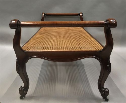 MID C19TH MAHOGANY LARGE WINDOW SEAT CENTRE STOOL - ADDITIONAL PHOTO 10