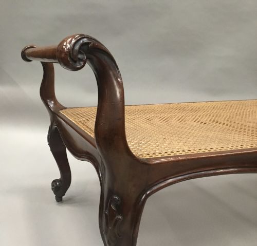 MID C19TH MAHOGANY LARGE WINDOW SEAT CENTRE STOOL - ADDITIONAL PHOTO 13