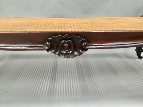 MID C19TH MAHOGANY LARGE WINDOW SEAT CENTRE STOOL - ADDITIONAL PHOTO 17